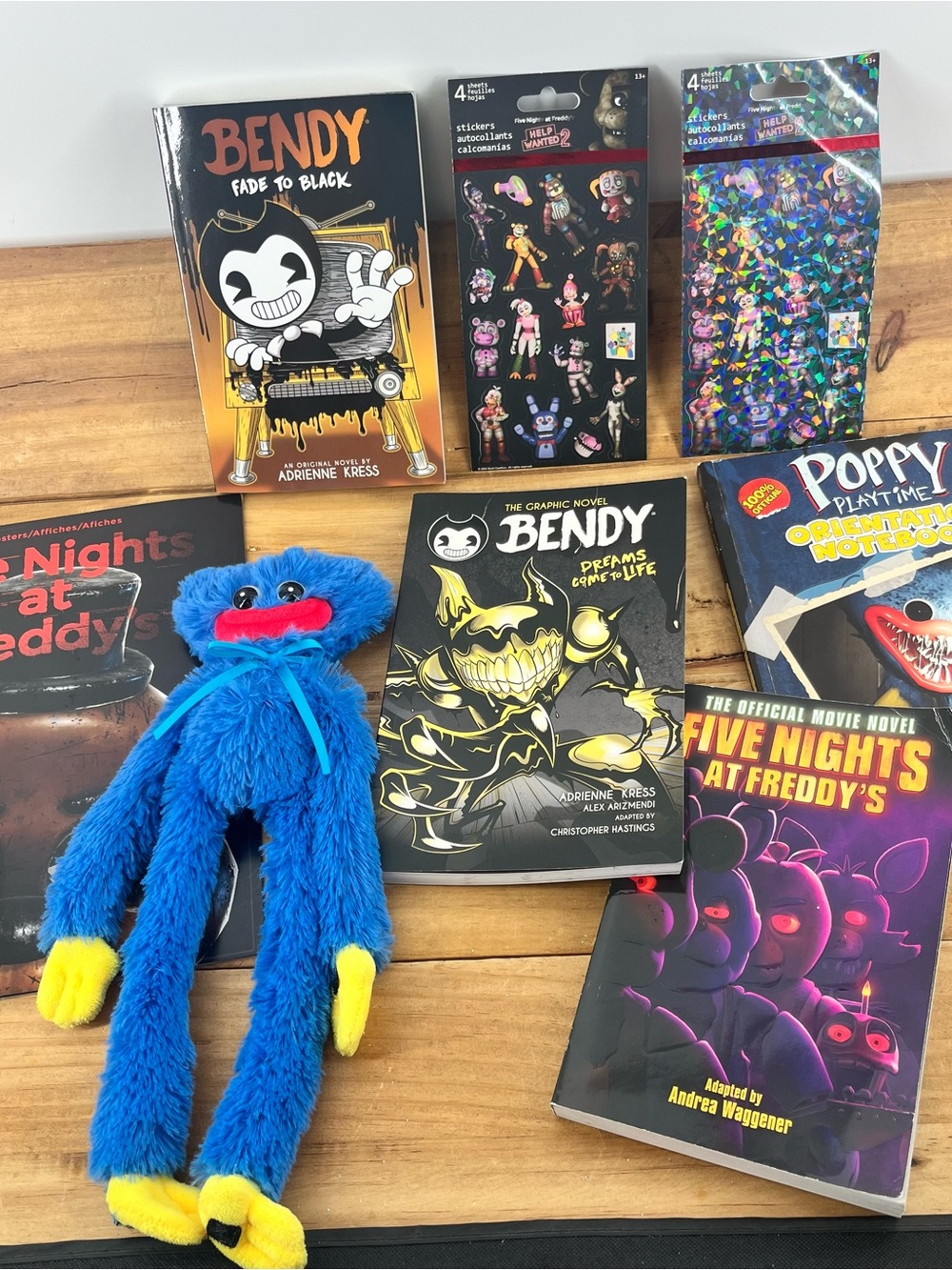 Tween Horror Book Lot With Huggy Wuggy Plush 10” Posters And Stickers